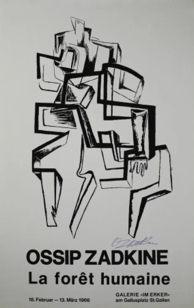 Литография Zadkine - La forêt humaine