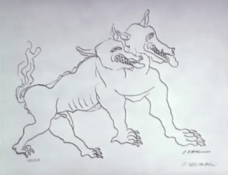 Литография Zadkine - Le chien de Gerion (b)