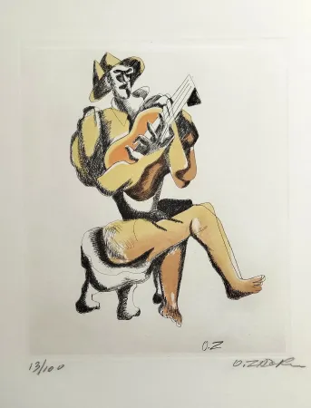 Офорт Zadkine - Le Guitariste