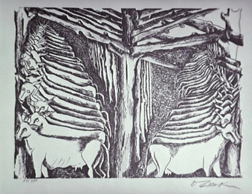 Литография Zadkine - Les écuries d'Augias