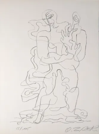 Литография Zadkine - Prends, 1965 - Hand-signed