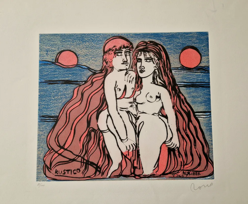 Офорт Zancanaro - Alibek e Rustico