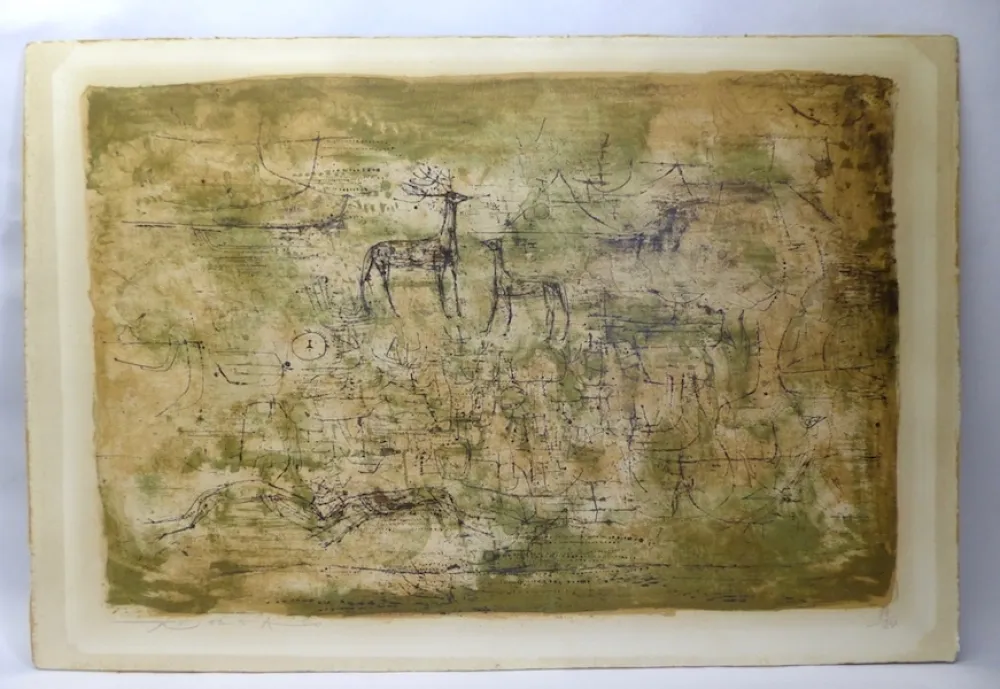 Литография Zao - Les cerfs