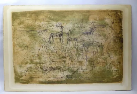 Литография Zao - Les cerfs