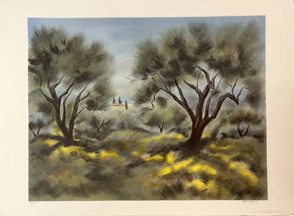 Литография Zarou - Les Oliviers