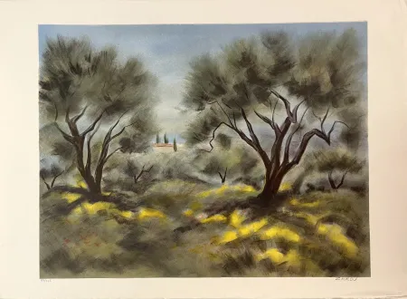 Литография Zarou - Les Oliviers