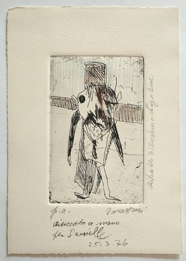 Офорт Zavattini - Ritratto di Antonio Ligabue