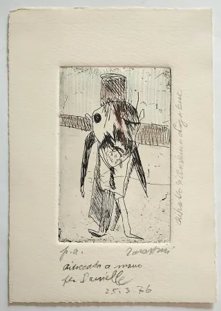 Офорт Zavattini - Ritratto di Antonio Ligabue