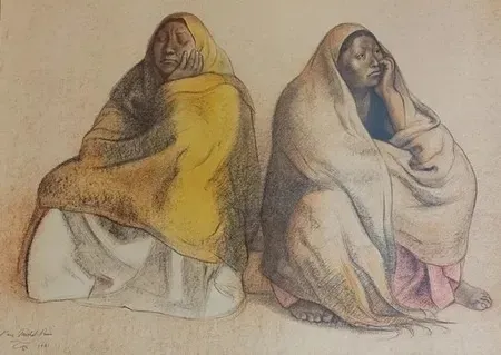 Литография Zuniga - SEATED FIGURES 1981