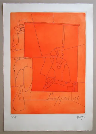 Офорт Adami - Disegno di una foto di Ben Shahn