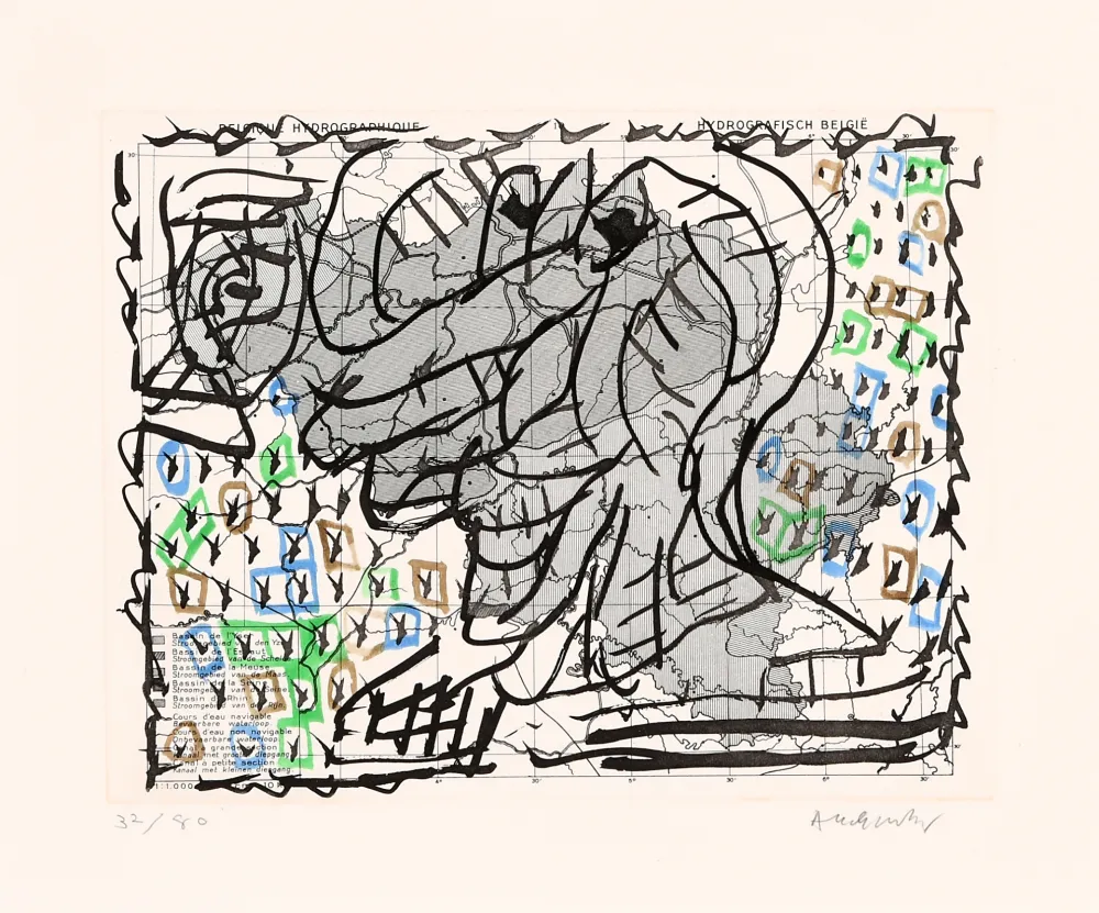 Офорт Alechinsky - Cartes muettes 03