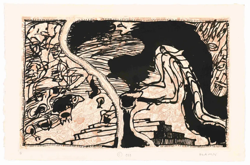 Офорт Alechinsky - La Ligne de Front