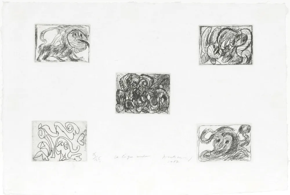 Офорт Alechinsky - La ligne seule