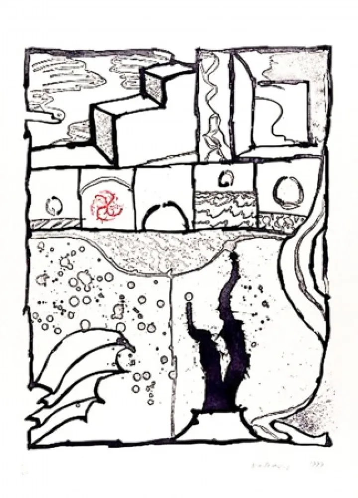 Гравюра Alechinsky - Les trois marches