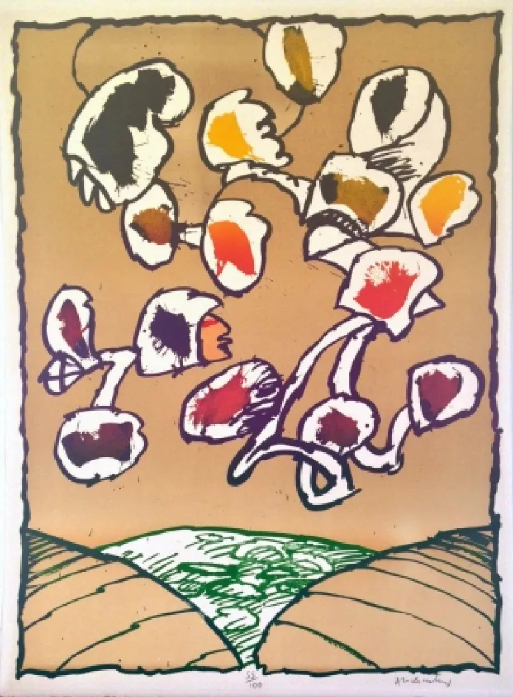 Литография Alechinsky - Objet volant N° 3