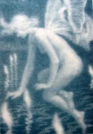 Литография Alleaume - Phalène et les feux follets