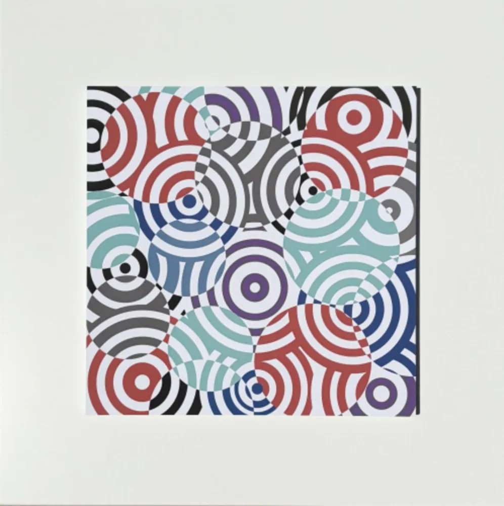 Многоэкземплярное Произведение Asis - Interferences cercles de couleurs Gris Rouge