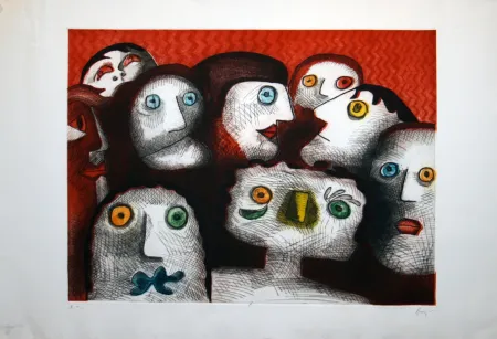 Акватинта Baj - Folla