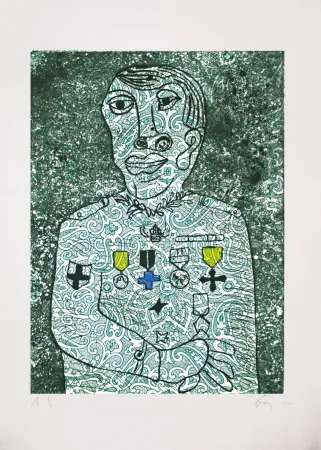 Гравюра Baj - Personnage de guerre