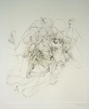 Гравюра Bellmer - Dialogue entre un prêtre et un moribond