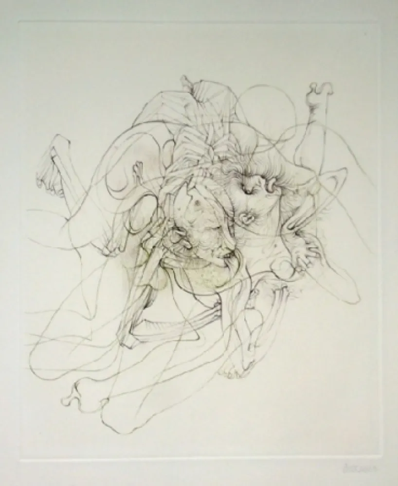 Офорт И Аквитанта Bellmer - Dialogue entre un prêtre et un moribond