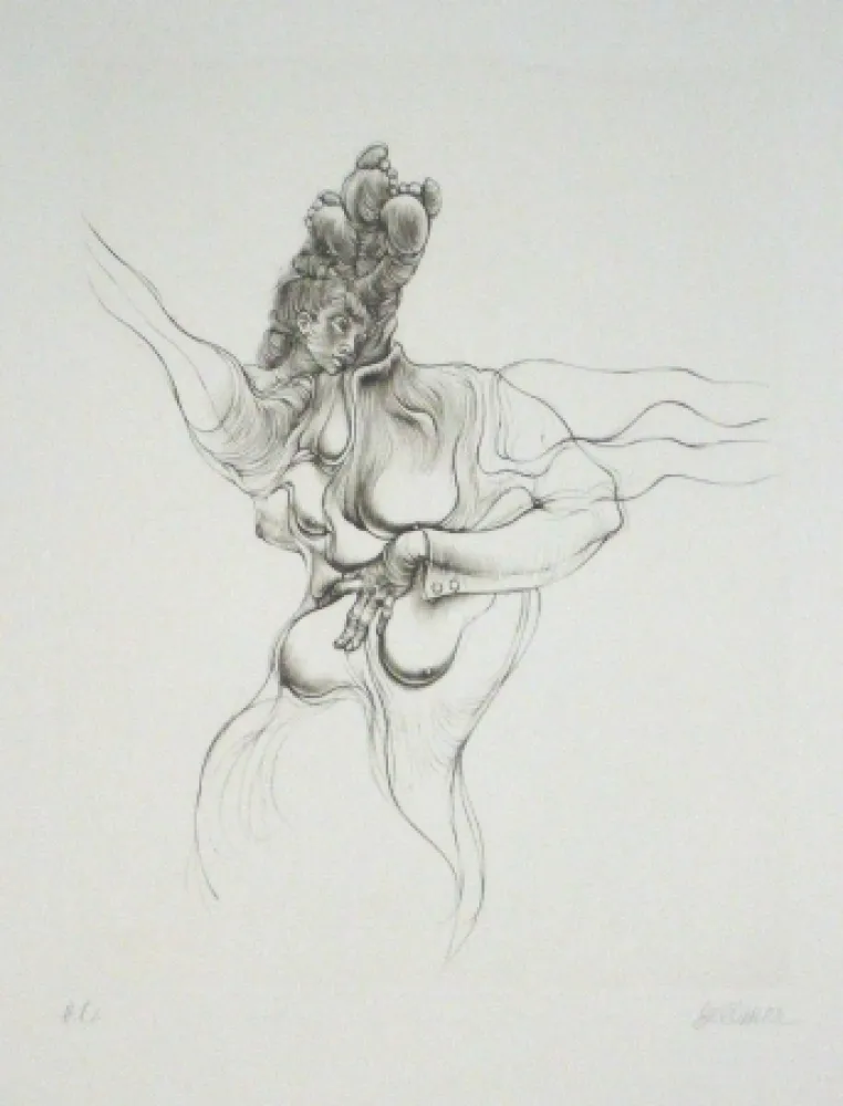 Офорт И Аквитанта Bellmer - Sans titre