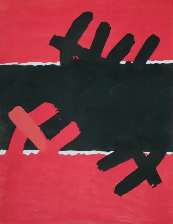 Трафарет Capogrossi - Surface rouge et noire