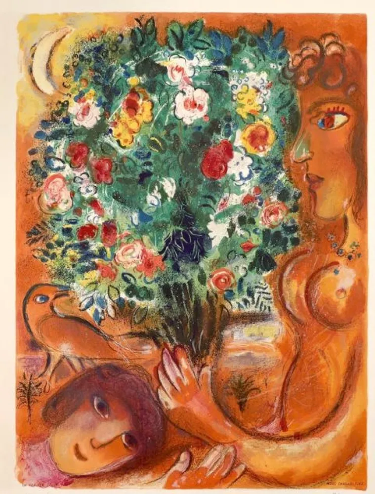 Литография Chagall - Femme au bouquet (Woman with Bouquet)