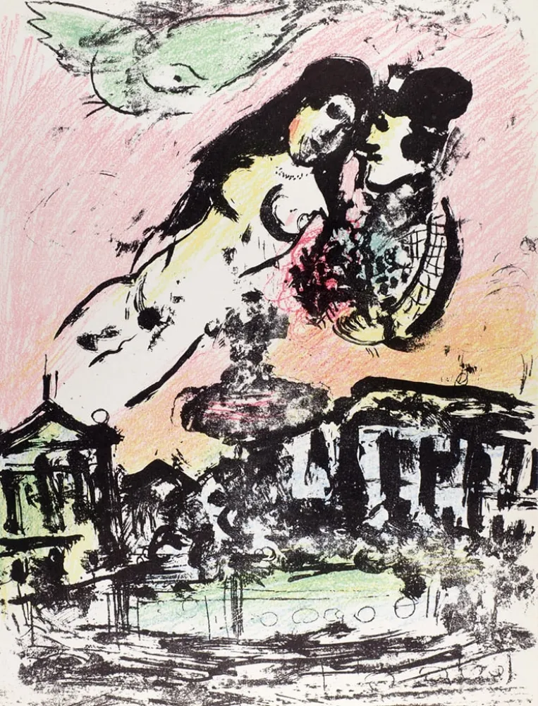 Литография Chagall - Le ciel amoureux