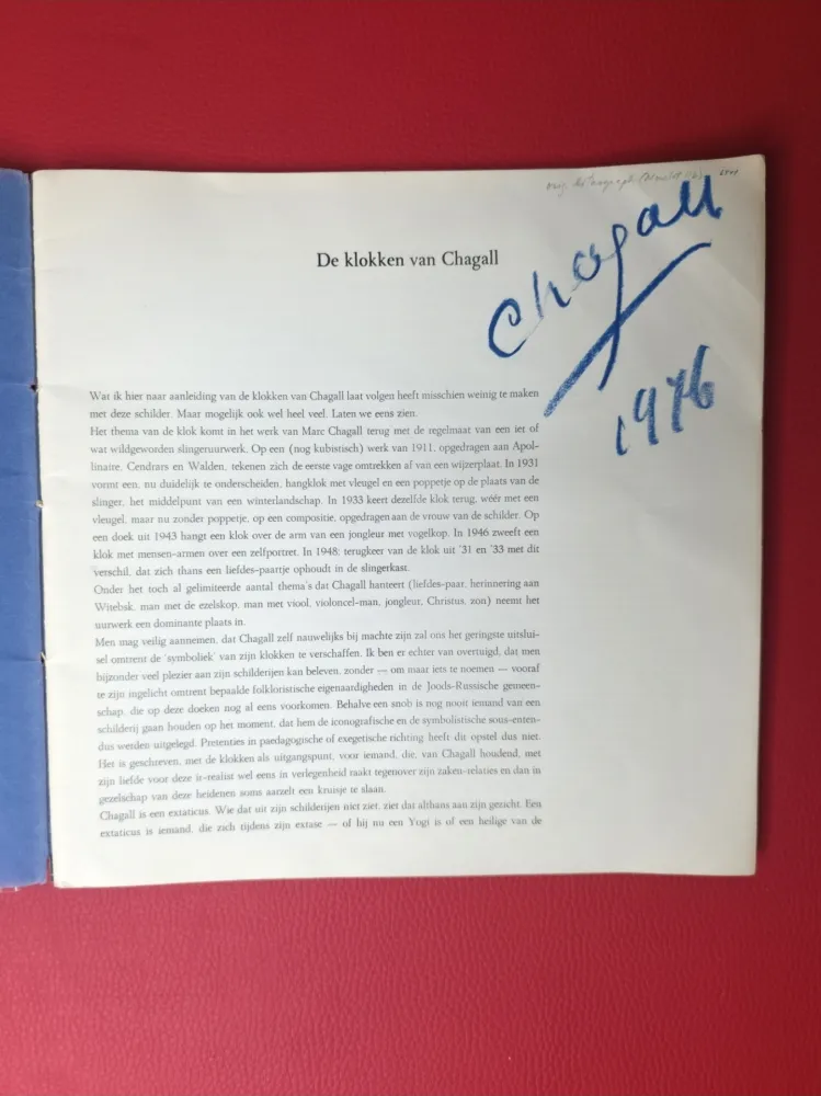 Иллюстрированная Книга Chagall - Signed - De klokken van Chagall