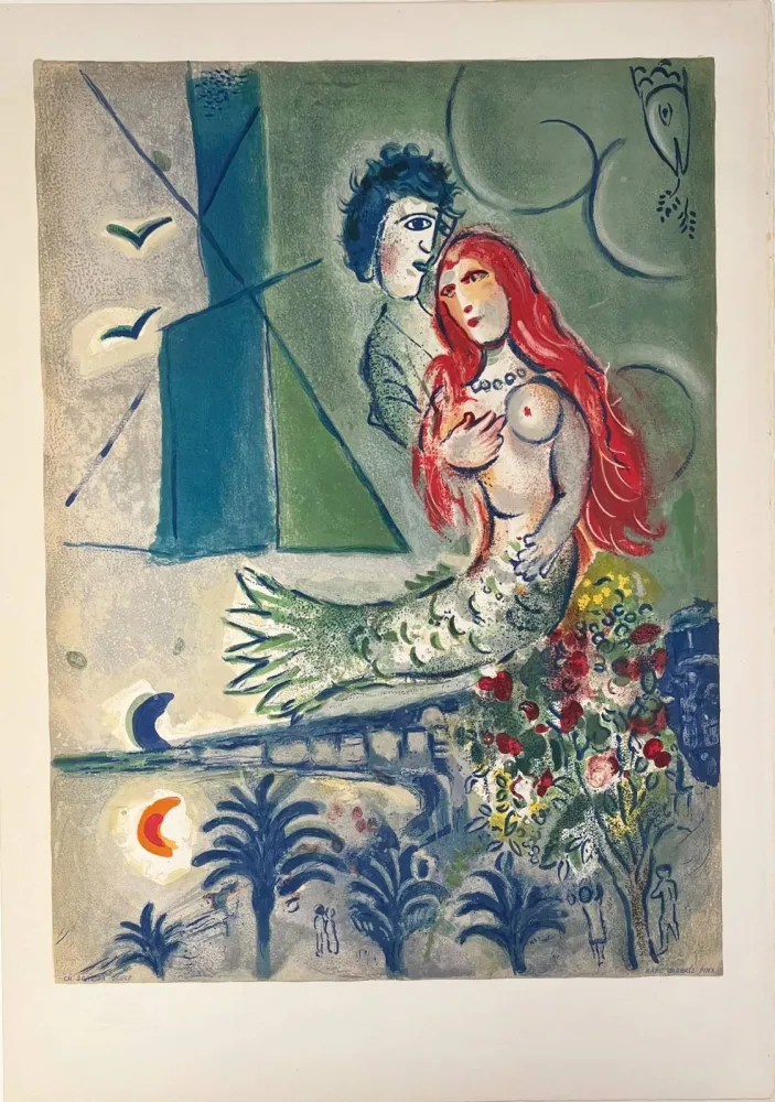 Литография Chagall - Sirène au Poète (Sirene with Poet)