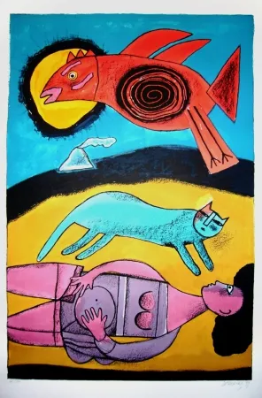 Литография Corneille - Granbd oiseau du désert