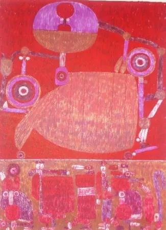 Литография Courtin - La Beauce à la belle voiture