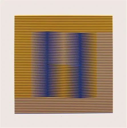 Сериграфия Cruz-Diez - COMPOSITION EN JAUNE ET VILOET