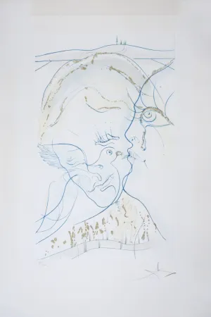 Гравюра Dali - Cantique des Cantiques : Les Yeux de colombe de la Mariée, 1971 - Hand-signed