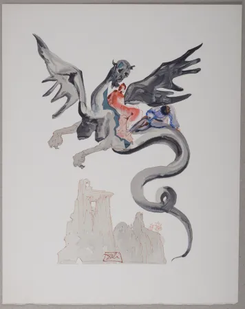 Литография Dali - Les Usuriers