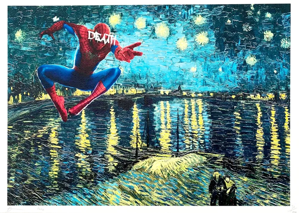Цифровой Эстамп Death Nyc - Spiderman Starry Night