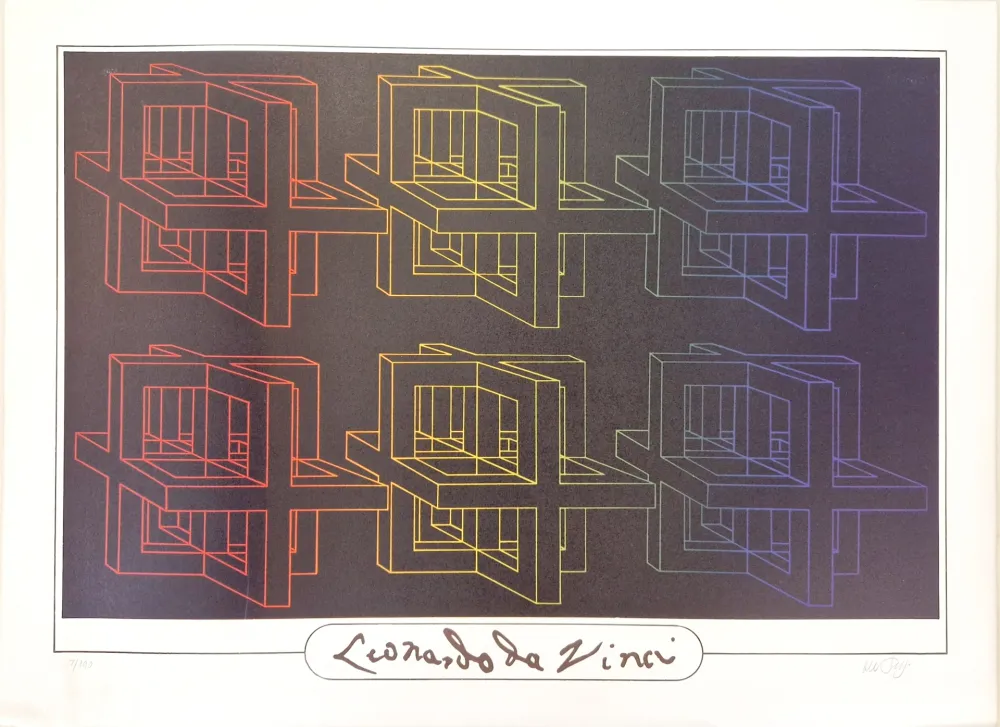 Литография Del Pezzo -  Leonardo da Vinci 