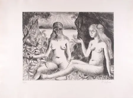 Офорт Delvaux - La Dispute