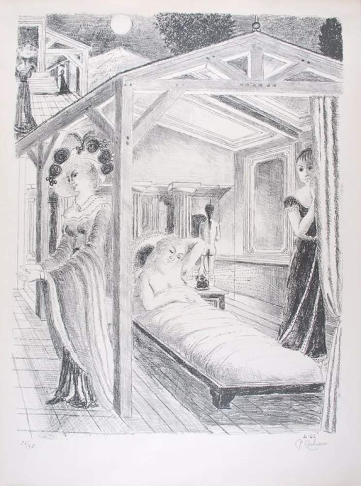 Литография Delvaux - La Mer est proche