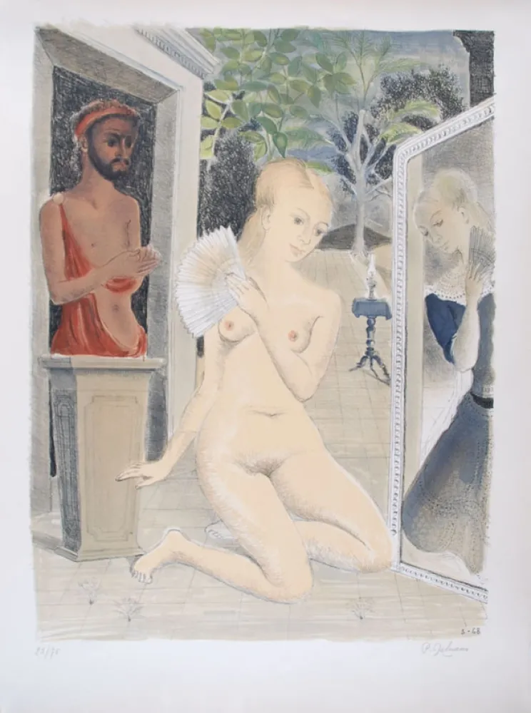 Литография Delvaux - L'Eventail