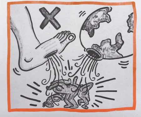 Литография Haring - Against all Odds, 1990