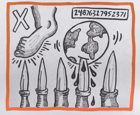 Литография Haring - Against all Odds, 1990