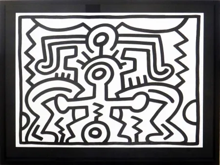 Сериграфия Haring - Growing #5 (B & W)