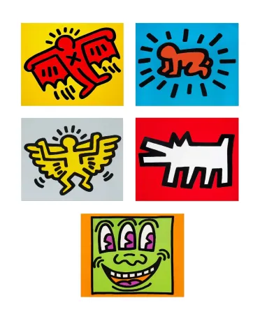 Сериграфия Haring - ICONS (COLOR) (Complete Set of 5), 1990