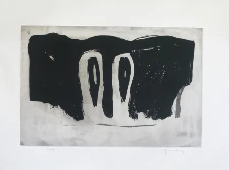 Акватинта Hernandez Pijuan - Xiprers en el paisatge