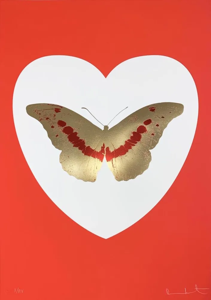 Сериграфия Hirst - I Love You - White/ Red/ Cool Gold/ Poppy Red
