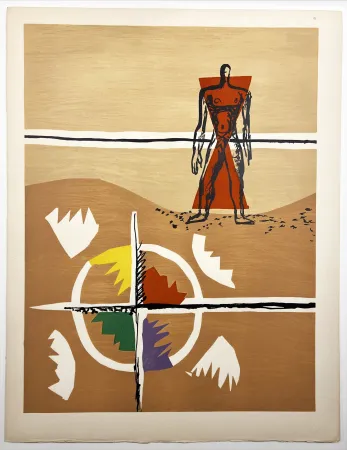 Литография Le Corbusier - MILIEU. (Le Poème de l'angle droit, 1955). Planche 3 (A3)