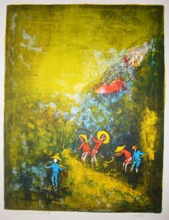 Литография Lebadang - Travaux au champ