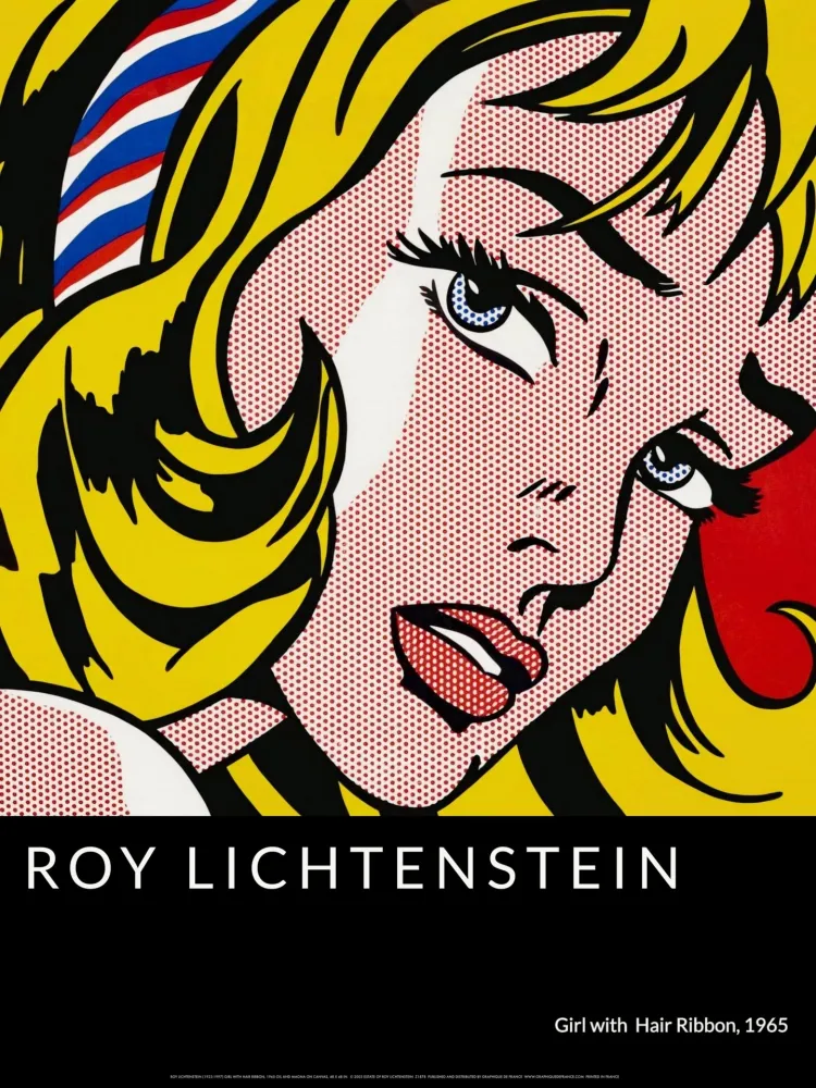 Сериграфия Lichtenstein - Girl with Hair Ribbon
